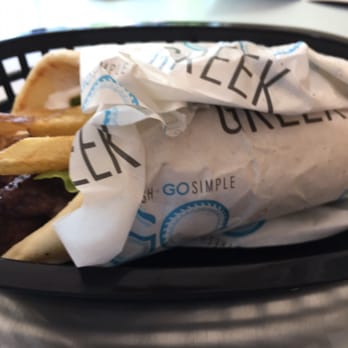 Go Greek - Pork Souvaki with no onions. Mmm mm! #gogreek - Greek Near Me - Mineola, New York