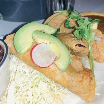 Superica - Golden fried tacos and beans (sauce in the side) - Tex-Mex Near Me - Atlanta, Georgia Superica - Golden fried tacos and beans (sauce in the side) - Tex-Mex Near Me - Atlanta, Georgia