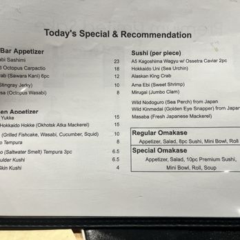 K’s Bistro - Ordered Regular Omakase $100 - Sushi Bars Near Me - Costa Mesa, California