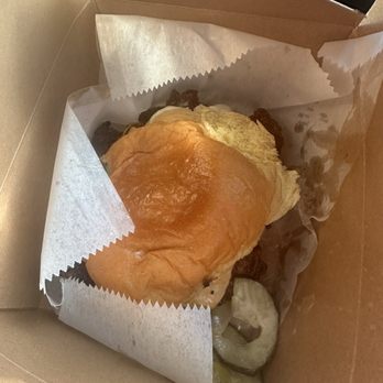 Hard Pressed - Hard pressed burger with cheese, garlic aioli, pickles and caramelized onions. Incredible! - Food Trucks Near Me - Jacksonville Beach, Florida