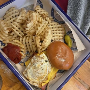 Treylor Park - Fried Bologna Classic and Waffle Fries - New American Near Me - Savannah, Georgia