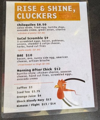 Menu photo 4 The Crack Shack Costa Mesa, CA