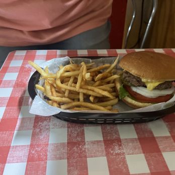 Carriss's Grocery - Single with fries - American Near Me - Shelbyville, Kentucky