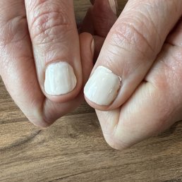 Avoid this place!! So disappointed, they should close this place because the work was garbage, look at my GF nails (gift for her Bday): Avoid this place!! So disappointed, they should close this place because the work was garbage, look at my GF nails (gift for her Bday):