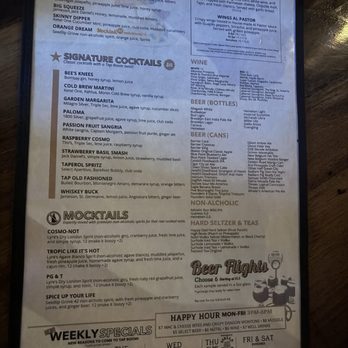 Tap Room - menu - American Near Me - Huntington, New York