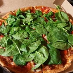 Pizza Hut - Tonights Special...pepperoni, pork, beef with onions, tomato, bell pepper, and spinach Pizza