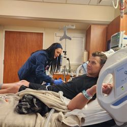 Heart Hospital of Austin - Best nurse Paris tending to Ricky.