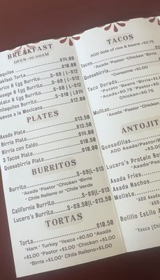 Menu photo 5 Antojitos Lucero Camarillo, CA