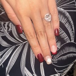Aura Nails Bar - Full dip set with design and tip on all nails.