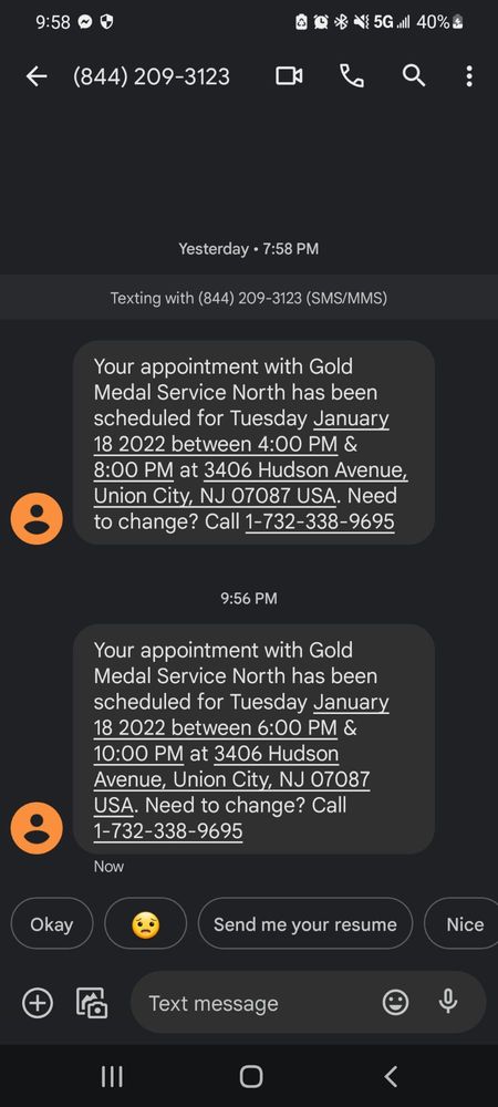 Slide of Gold Medal Service