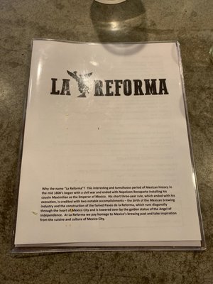 Menu photo 7 La Reforma Brewery Albuquerque, NM