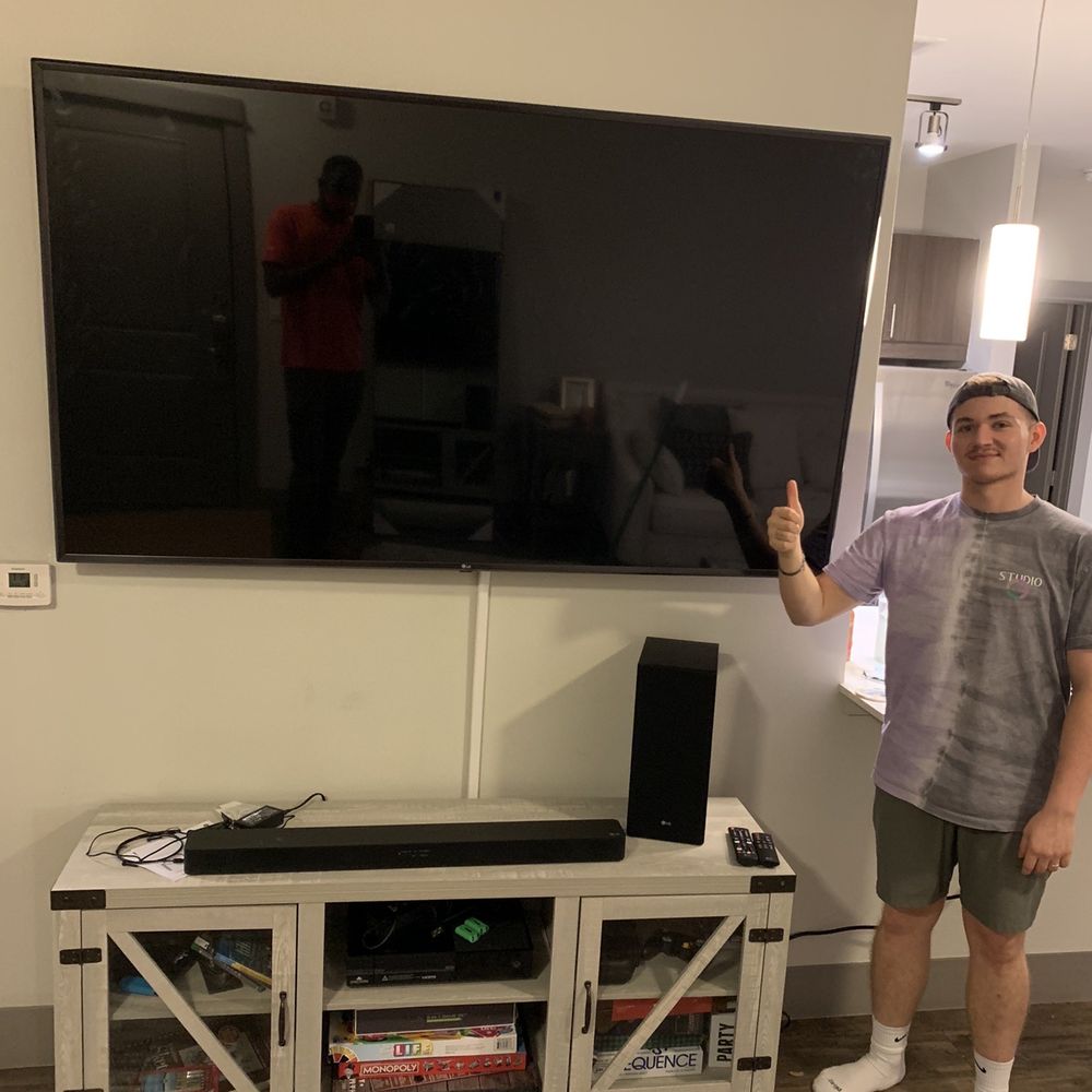 TMS - TV mount on a 75 in TV - TV Mounting Near Me