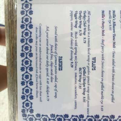 Menu photo 4 Millies Restaurant Sarasota, FL