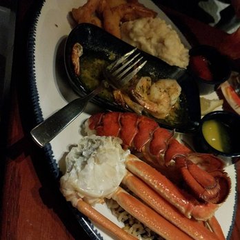 Red Lobster - My hubby's Ultimate Feast after diggin in2 the shrimp scampi. The mashed potatoes were a BIG hit. The rice pilaf was as well. - Seafood Near Me - Olympia, Washington