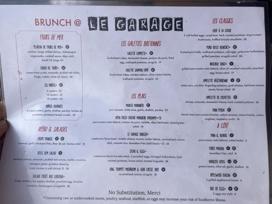 Menu photo 2 Le Garage Sausalito, CA Menu photo 2 Le Garage Sausalito, CA
