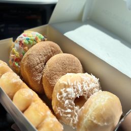 The cinnamon sugar, bear claw and raspberry filled were tops for sure
