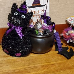 4R Home - $1ea, cauldron, cat, witch sign