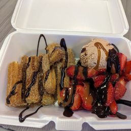 Churro bites with Ferrero Ice cream