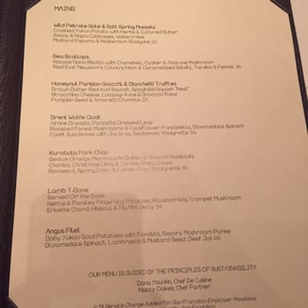 Boulevard - Main course menu - New American Near Me - San Francisco, California