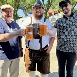 German Fest - My grandsons and me enjoying a "Prost" before starting on our first liter of the day!
