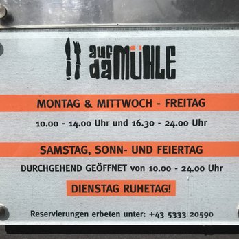 Auf da Mühle - Öffnungszeiten - International Near Me - Söll, 7