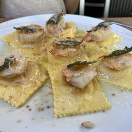 Butternut Squash Ravioli With Prawns