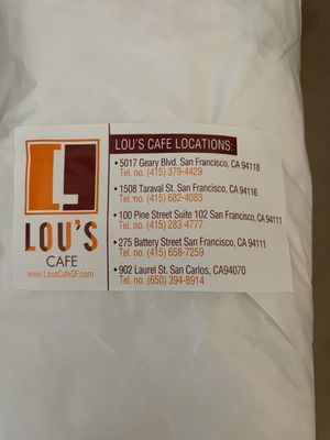 Menu photo 1 Lou’s Cafe San Carlos, CA Menu photo 1 Lou’s Cafe San Carlos, CA