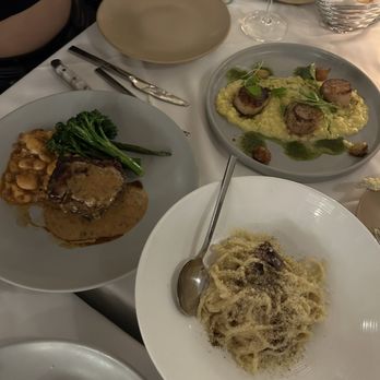 Milan - FILET MIGNON, CARBONARA, RISOTTO W/ SCALLOPS - scallops were yummm. Carbonara was creamy. Filet Mignon was tender! - Italian Near Me - San Jose, California Milan - FILET MIGNON, CARBONARA, RISOTTO W/ SCALLOPS - scallops were yummm. Carbonara was creamy. Filet Mignon was tender! - Italian Near Me - San Jose, California