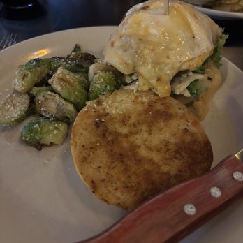 The Dish Cafe - Cheeseburger and brussel sprouts with edamame in the back - American Near Me - Daniels, West Virginia