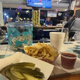 A side of pickles and chips + salsa (only vegan options) A side of pickles and chips + salsa (only vegan options)