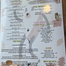 Drinks menu
