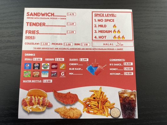 Menu photo 1 B's Hot Chicken Kent, WA