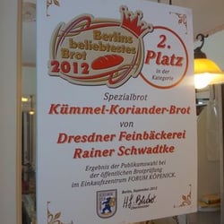 Dresdner Feinbäckerei - 2. Platz im Wettbewerb "Berlins beliebtestes Brot" 2012