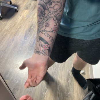 Loose Cannon Tattoo & Piercing - Unique Free handed Sakura tree by Larry from LC - Tattoo Near Me - Killeen, Texas