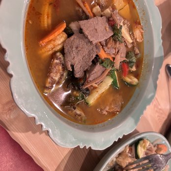 Thai Place Restaurant - a bowl of beef and vegetable soup - Thai Near Me - Phoenixville, Pennsylvania