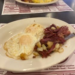 The Post Downtown Restaurant - Eggs and hash, Benedict omelet in background