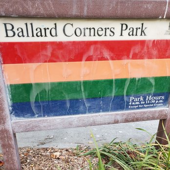Ballard Corners Park - Park entry sign - Parks Near Me - Seattle, Washington