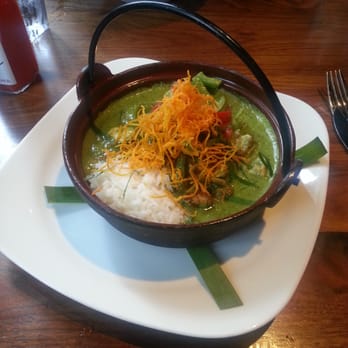 Malai Kitchen - Don't be fooled by the nice presentation. The Thai green curry is a thick, dense, grainy paste... - Thai Near Me - Dallas, Texas Malai Kitchen - Don't be fooled by the nice presentation. The Thai green curry is a thick, dense, grainy paste... - Thai Near Me - Dallas, Texas