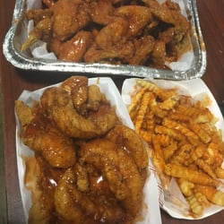 Harold's Chicken Shack - Chicken tenders chicken wings and fries with mild sauce