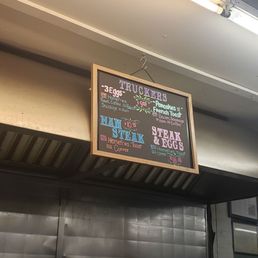 a menu on the wall