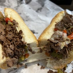 Jim's Steaks South Street Steaks and Hoagies - Pepper steak ($12.29) with provolone (+$1.69)