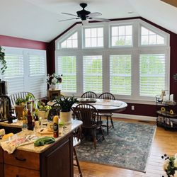 Budget Blinds of Canonsburg - Custom single panel plantation shutters with invisible tilt feature installed in Moundsville WV!