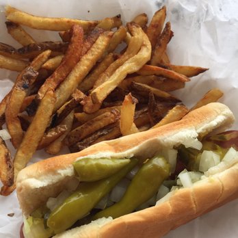 Rand Red Hots - Perfect fries but the dog should have tomato and pickle. - Hot Dogs Near Me - Des Plaines, Illinois Rand Red Hots - Perfect fries but the dog should have tomato and pickle. - Hot Dogs Near Me - Des Plaines, Illinois