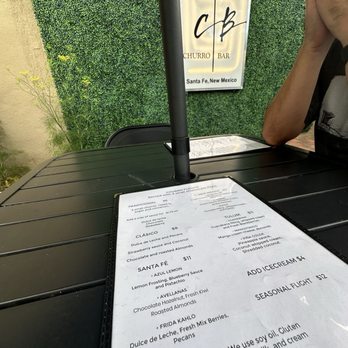 Churro Bar - The menu 8/2025 - Desserts Near Me - Santa Fe, New Mexico