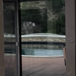 Industry Glass - After: sliding door with custom measurement replaced and matched.