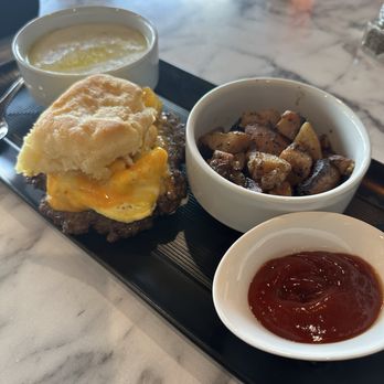 Oliver's Gourmet - Sausage egg and cheese biscuit Grits Potatoes - Sandwiches Near Me - Missouri City, Texas Oliver's Gourmet - Sausage egg and cheese biscuit Grits Potatoes - Sandwiches Near Me - Missouri City, Texas
