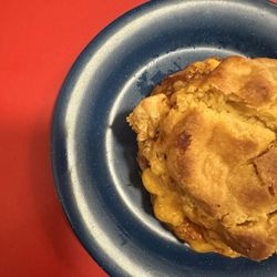 Taylor's Oak Restaurant - Spicy Chicken Pimento cheese on a sweet potato biscuit