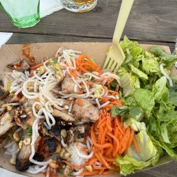Chicken and vermicelli noodles after I had already shoveled some down