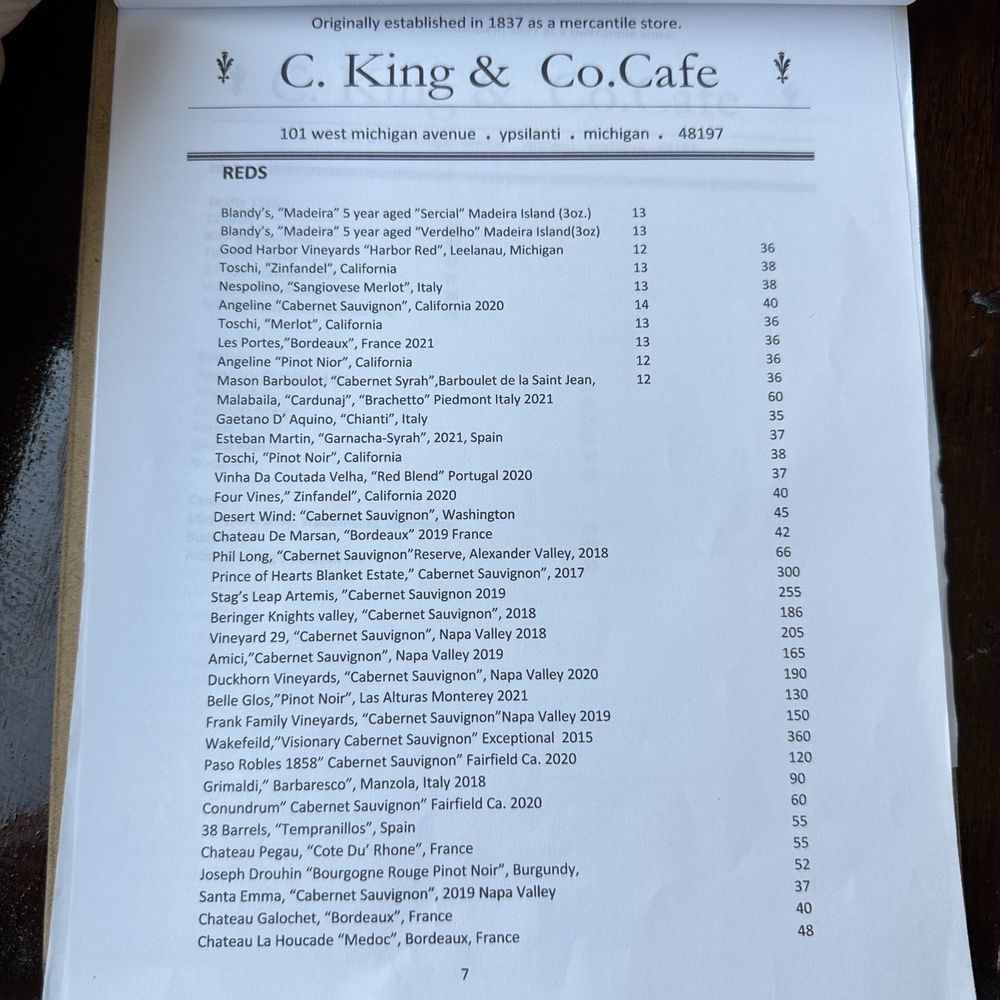 C King & Cafe - Red wine list - Pizza Near Me - Ypsilanti, Michigan C King & Cafe - Red wine list - Pizza Near Me - Ypsilanti, Michigan