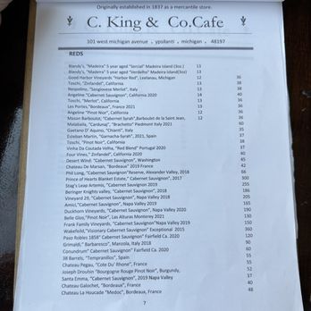 C King & Cafe - Red wine list - Pizza Near Me - Ypsilanti, Michigan C King & Cafe - Red wine list - Pizza Near Me - Ypsilanti, Michigan
